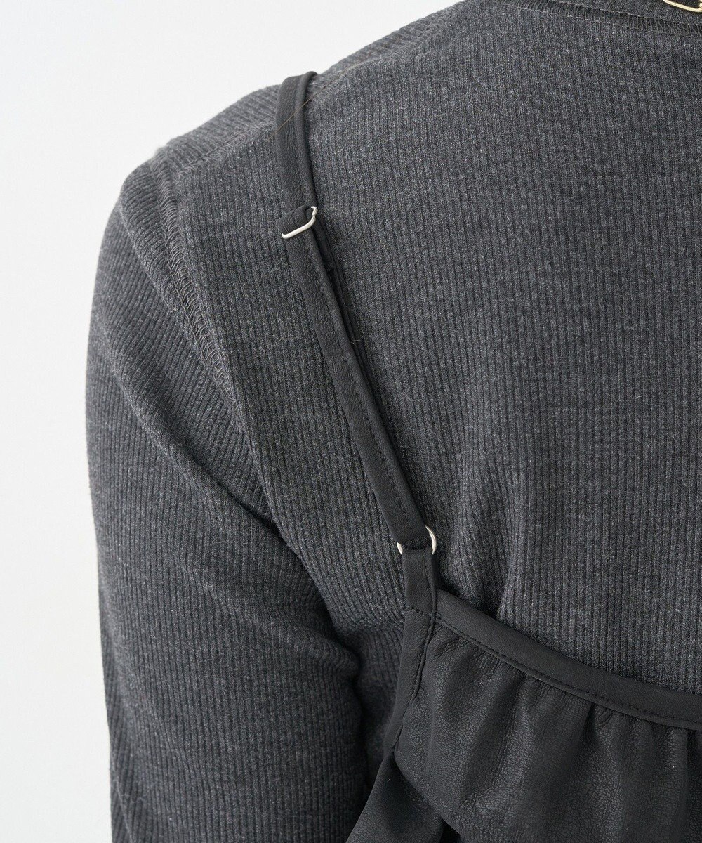 earth music&ecology フェイクレザーキャミチュニック 