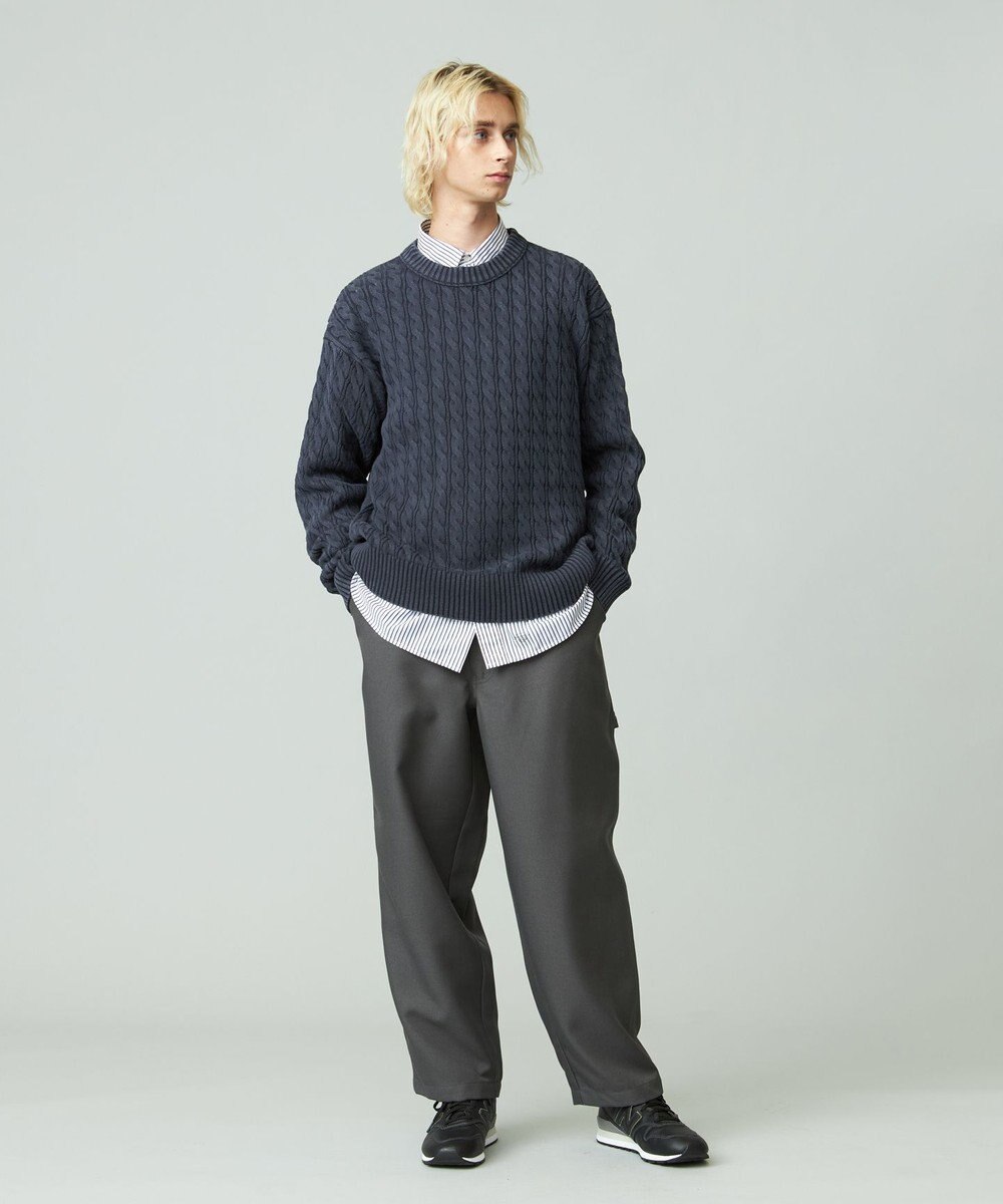 J.PRESS YORK STREET 【UNISEX】ピグメントコットン ケーブルニット 