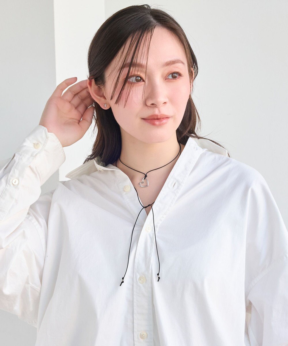 Phoebe <オンワード限定セット>ワンストロークハートコードネックレス×アークカフワイドバングル 