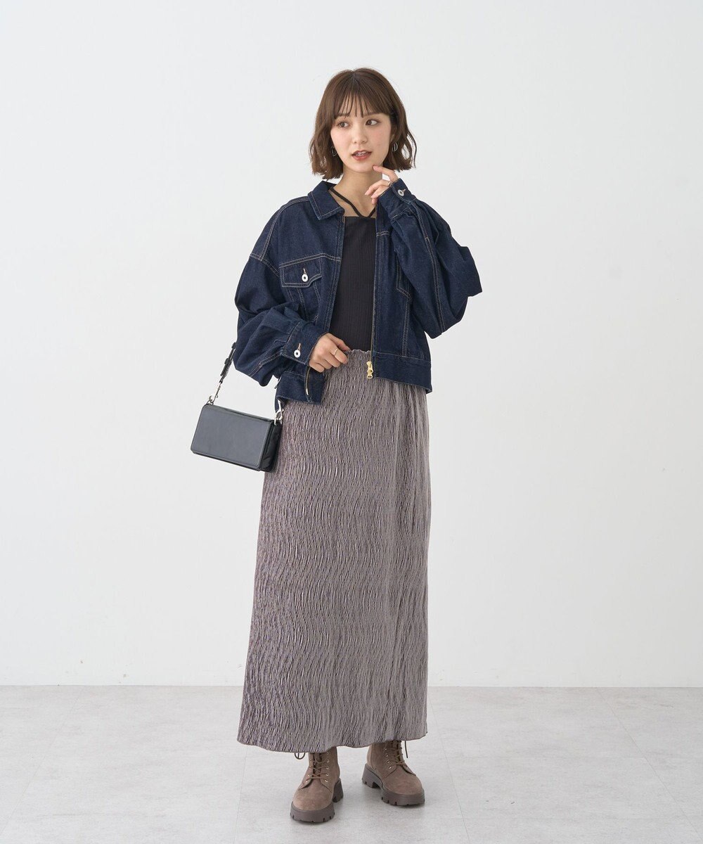 earth music&ecology シャイニーベロアスカート 