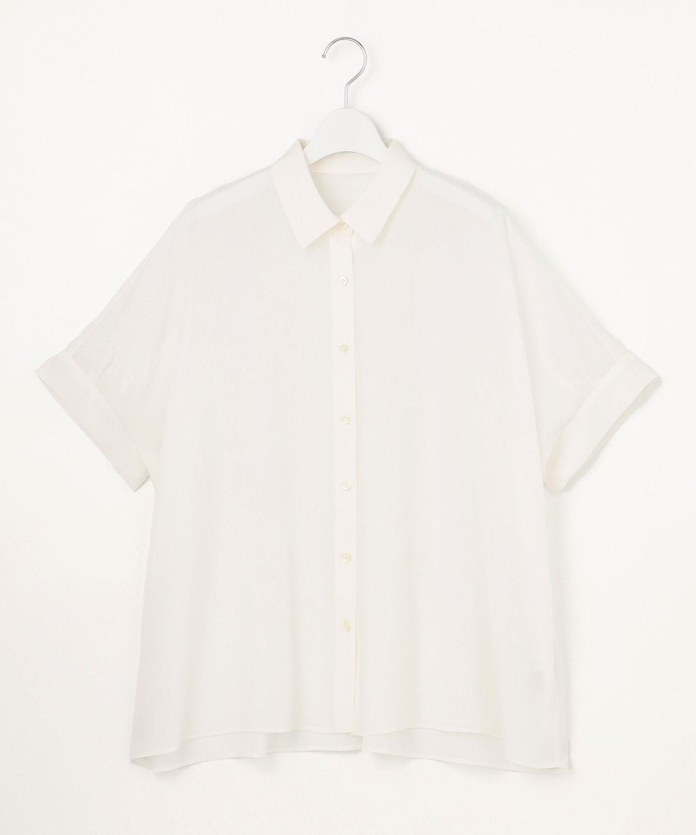 自由区 S 【接触冷感・UVケア・抗菌防臭・洗える】リヨセルポプリン ブラウス 