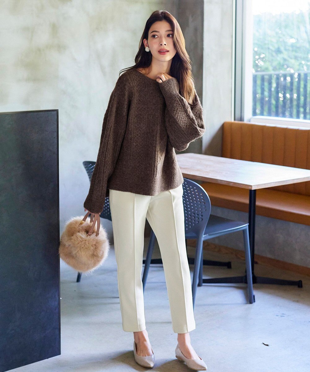 Tiaclasse 【洗える】裏ベロアジョーゼットジョグパンツ 