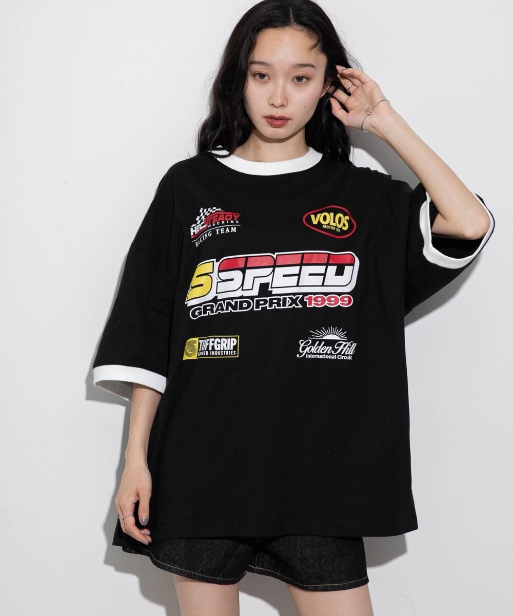 WEGO 【ユニセックス着用ITEM/手洗い可/MLサイズ】レーシングロゴTシャツ 
