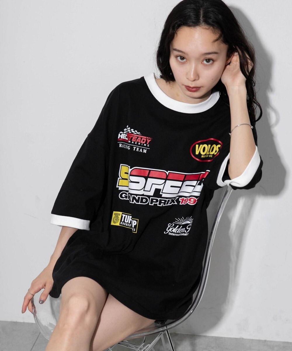 WEGO 【ユニセックス着用ITEM/手洗い可/MLサイズ】レーシングロゴTシャツ 