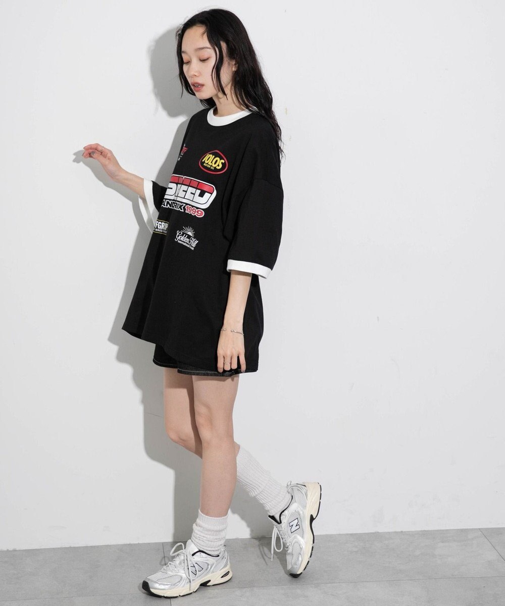 WEGO 【ユニセックス着用ITEM/手洗い可/MLサイズ】レーシングロゴTシャツ 