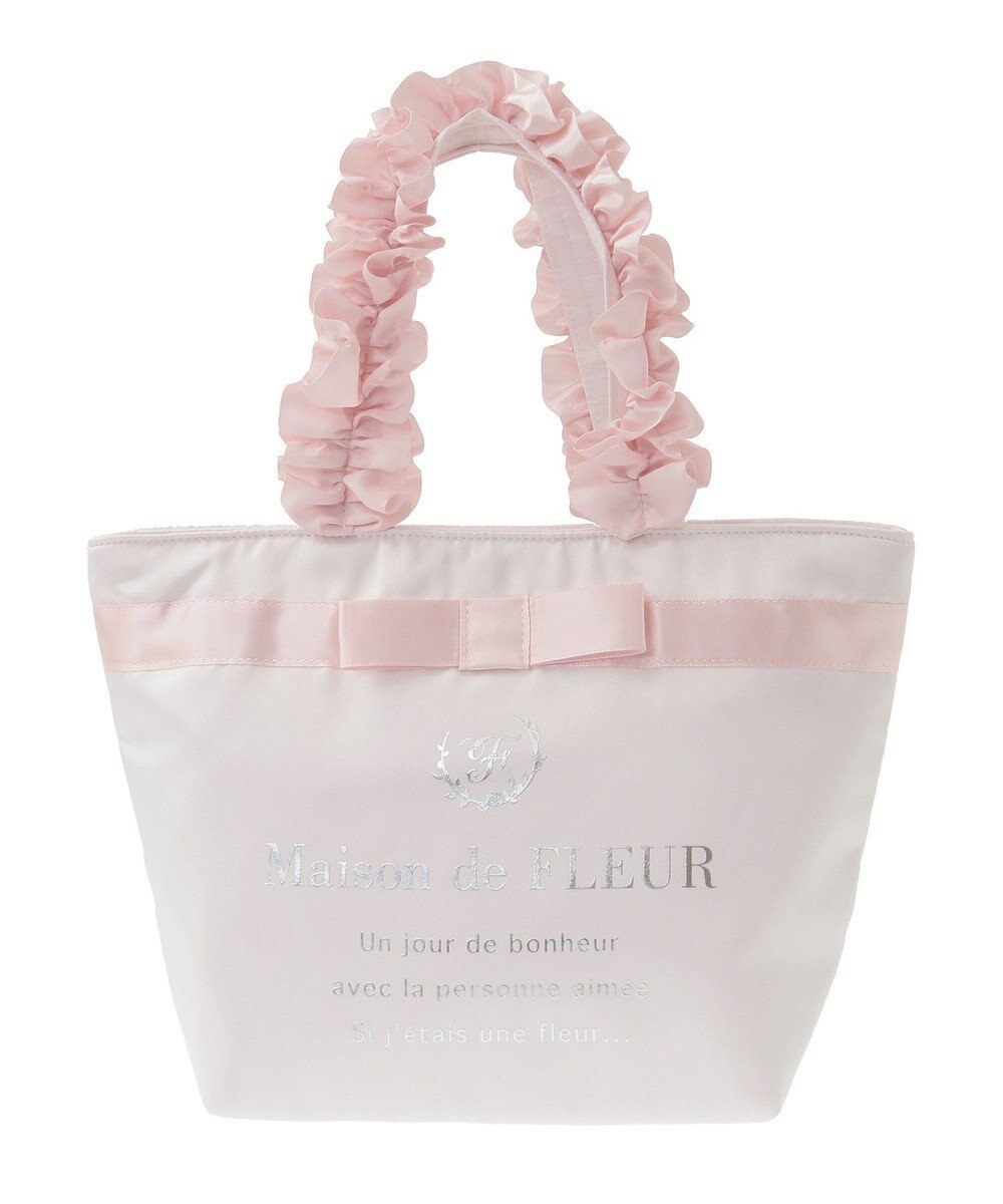 Maison de FLEUR ブランドロゴフリルハンドルトートSバッグ 