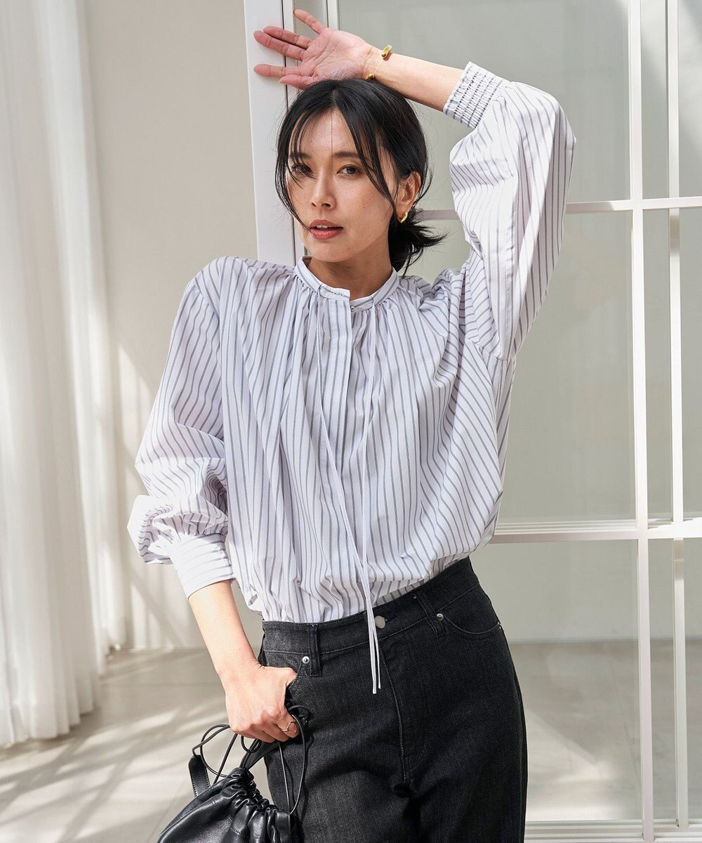 UNFILO ギャザーブラウス 