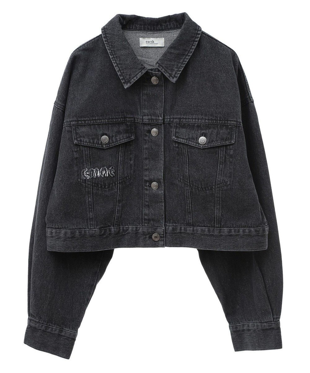 earth music&ecology フリンジロゴショート丈Ｇジャン 