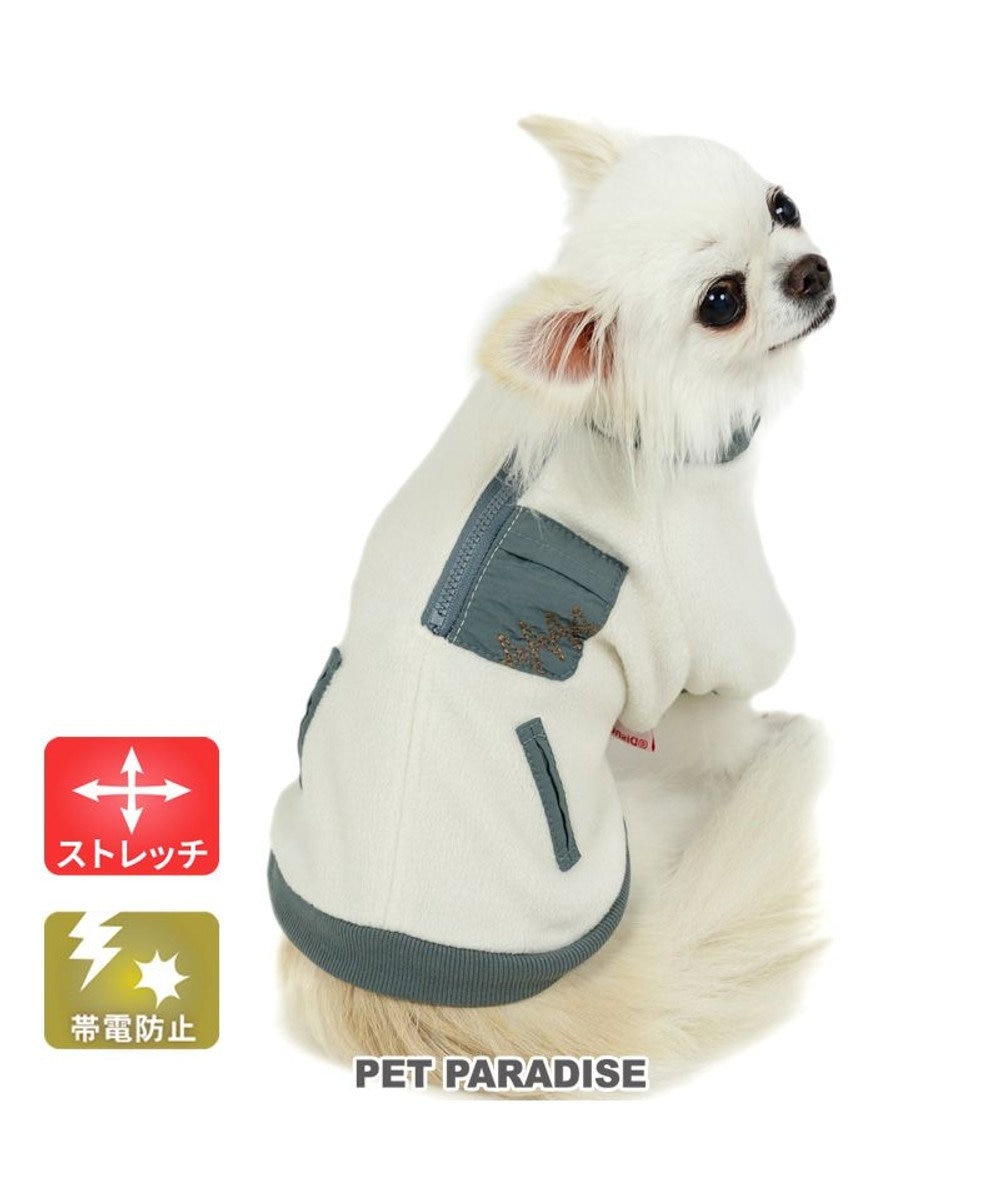 PET PARADISE ペットパラダイス ワンダフルストレッチ ポケット トレーナー 小型犬 ホワイト