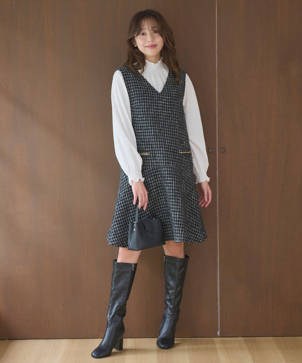 Feroux ツイードジャンパースカート 