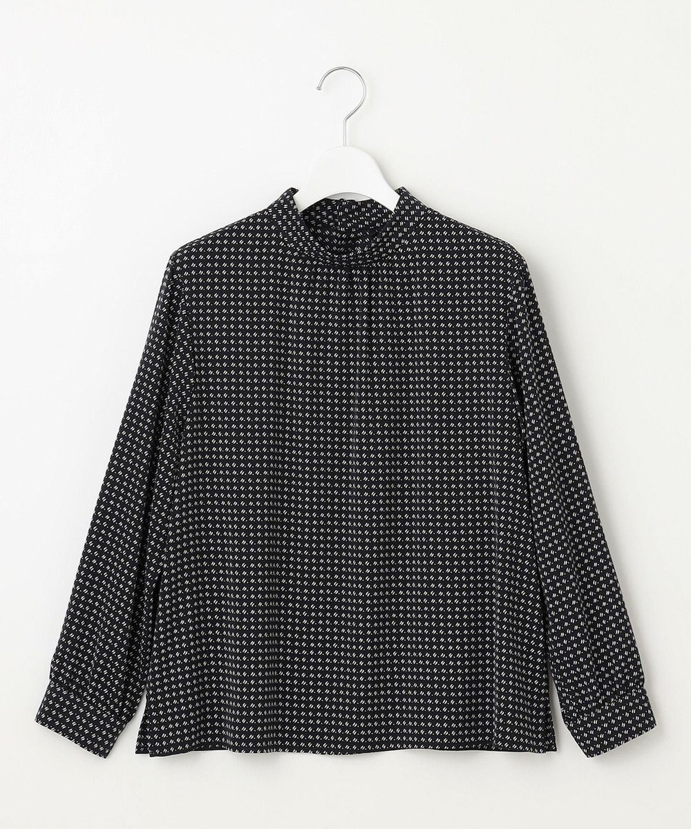 J.PRESS LADIES 【洗える】ポリエステルスエード変形ドットプリント ブラウス 