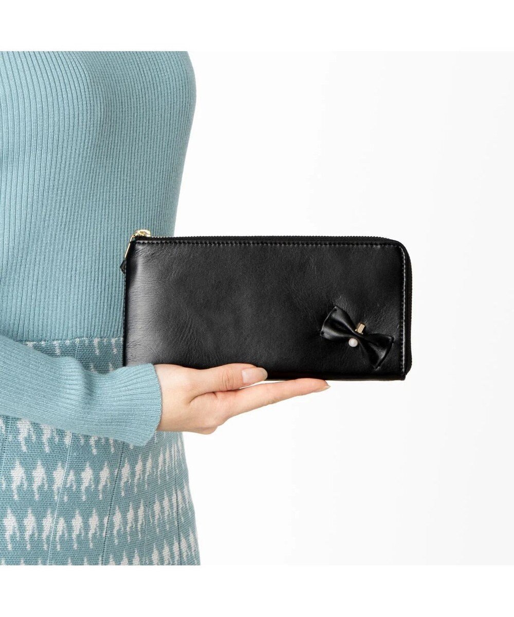 LANVIN en Bleu ペアル 薄マチLファスナー長財布 