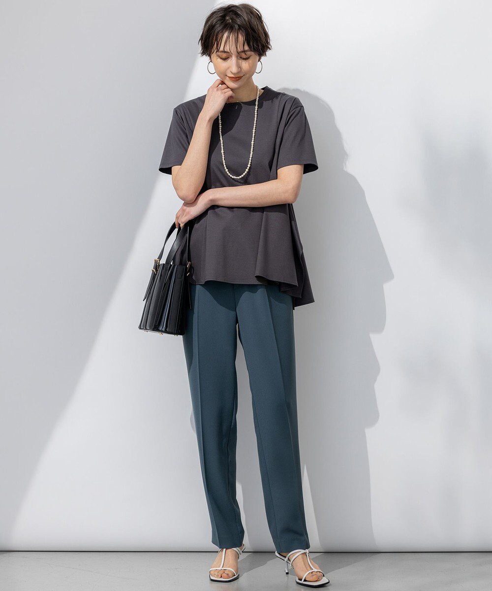 23区 L 【GLOW6月号掲載/汗じみ防止】スムースデザイン フレア  Tシャツ 