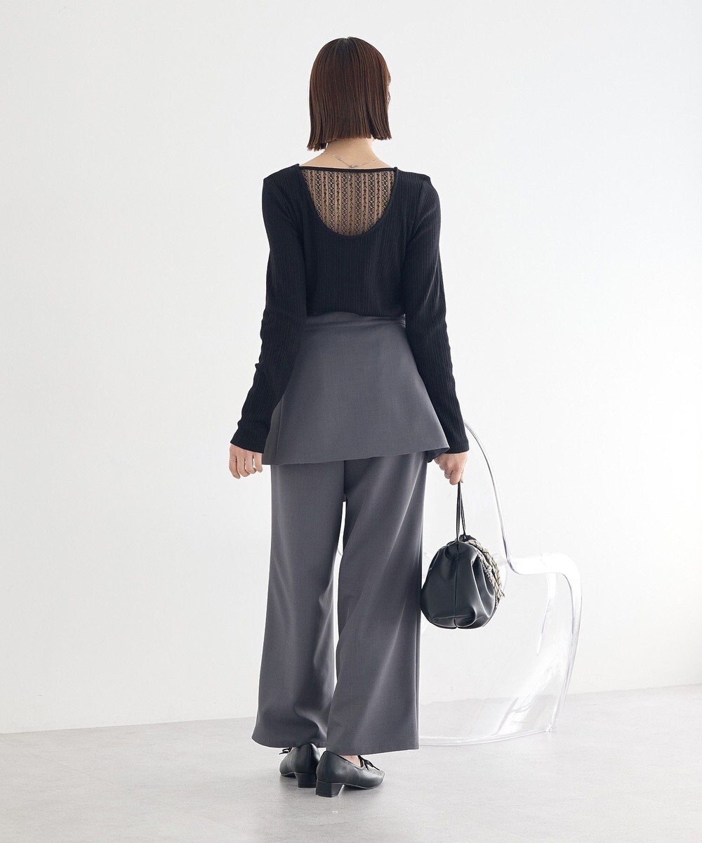 earth music&ecology ランダムチェーンリブバックレースプルオーバー 