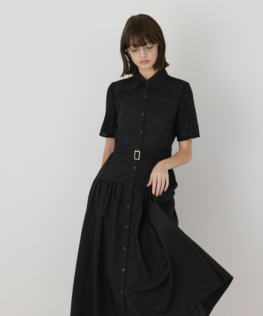 GRACE CONTINENTAL レースドッキングフレアワンピース 