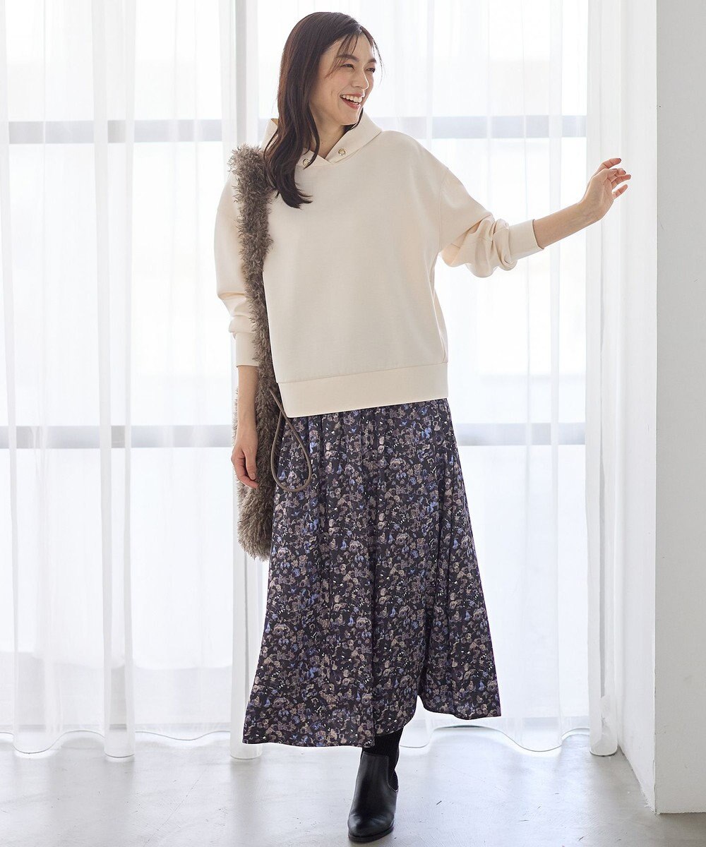 ANY 【ウエストゴム】モザイクプリントスカート 