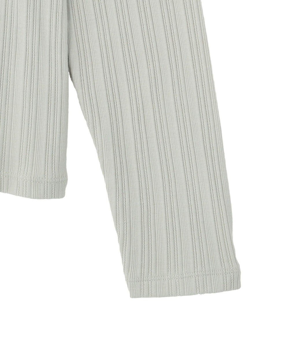 earth music&ecology ランダムチェーンリブバックレースプルオーバー 