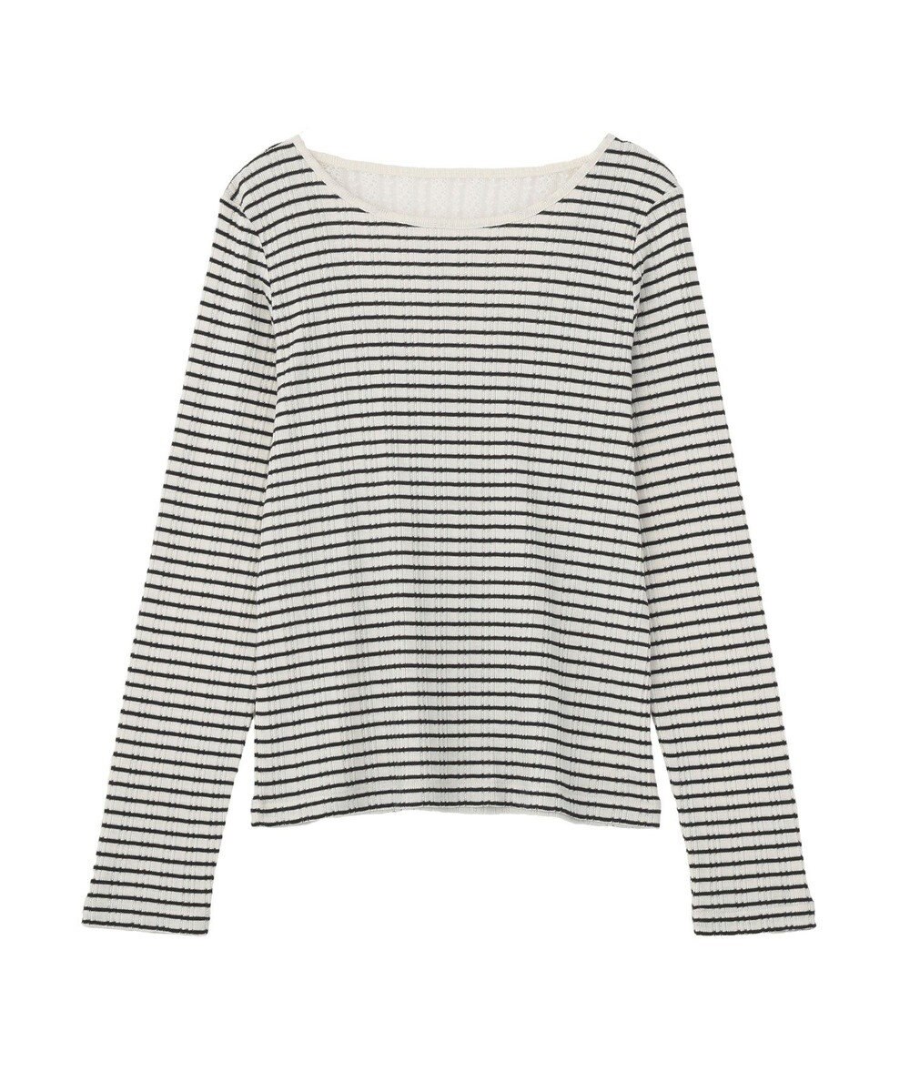 earth music&ecology ランダムチェーンリブバックレースプルオーバー 