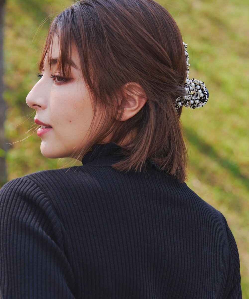 Tiaclasse ツイードパールクリップ 