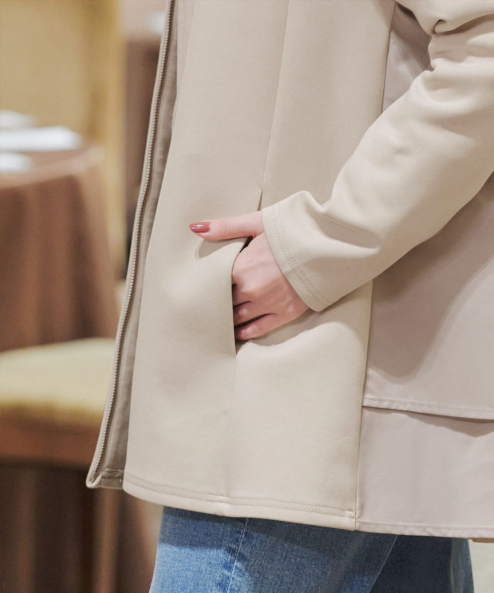 Tiaclasse 【洗える】異素材ドッキングフーディー 