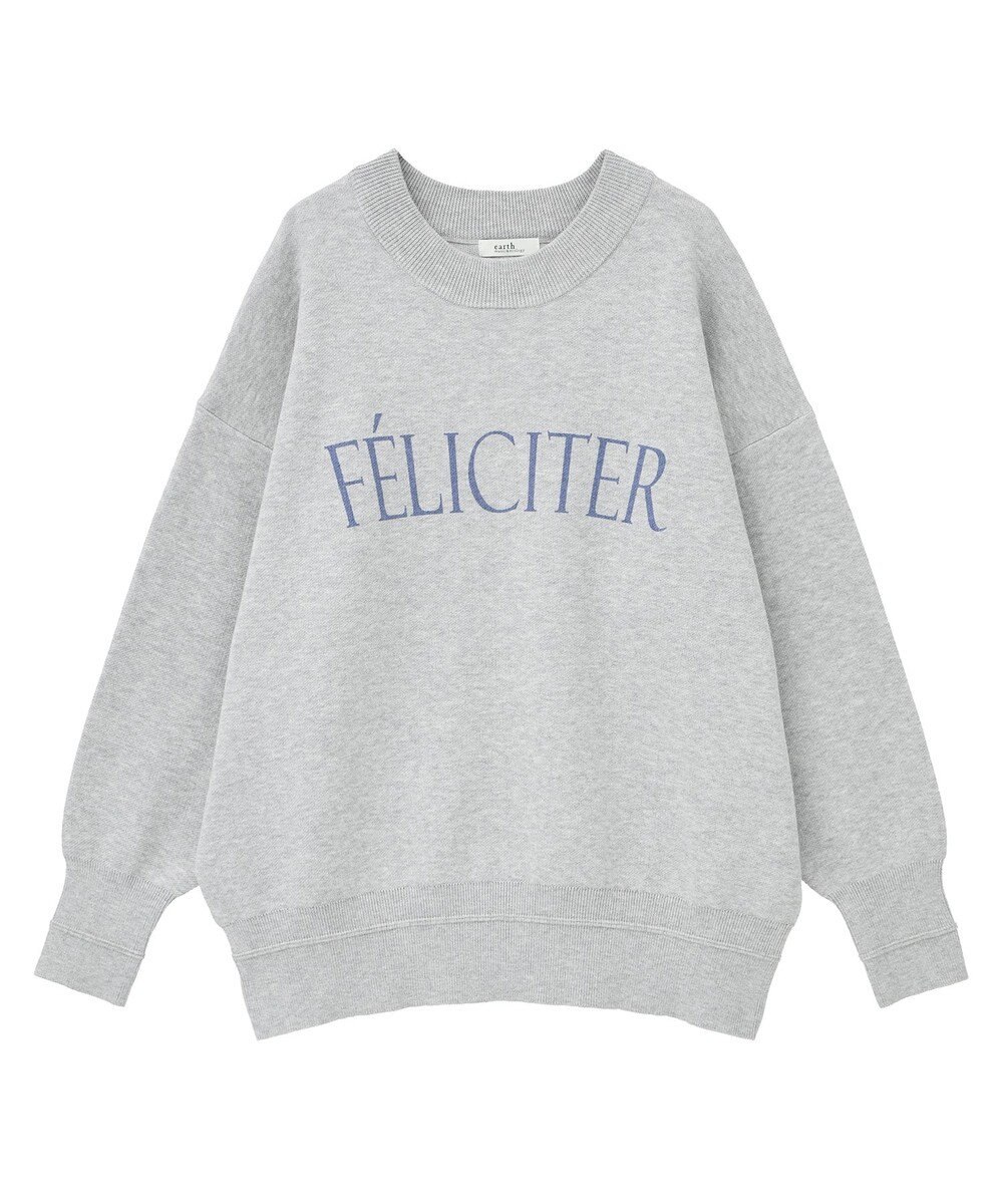 earth music&ecology 【洗濯機洗い可】スウェットライクロゴニットプルオーバー 
