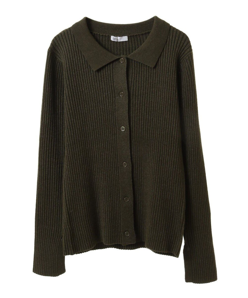 CRAFT STANDARD BOUTIQUE 襟付きニットコンパクトカーディガン 