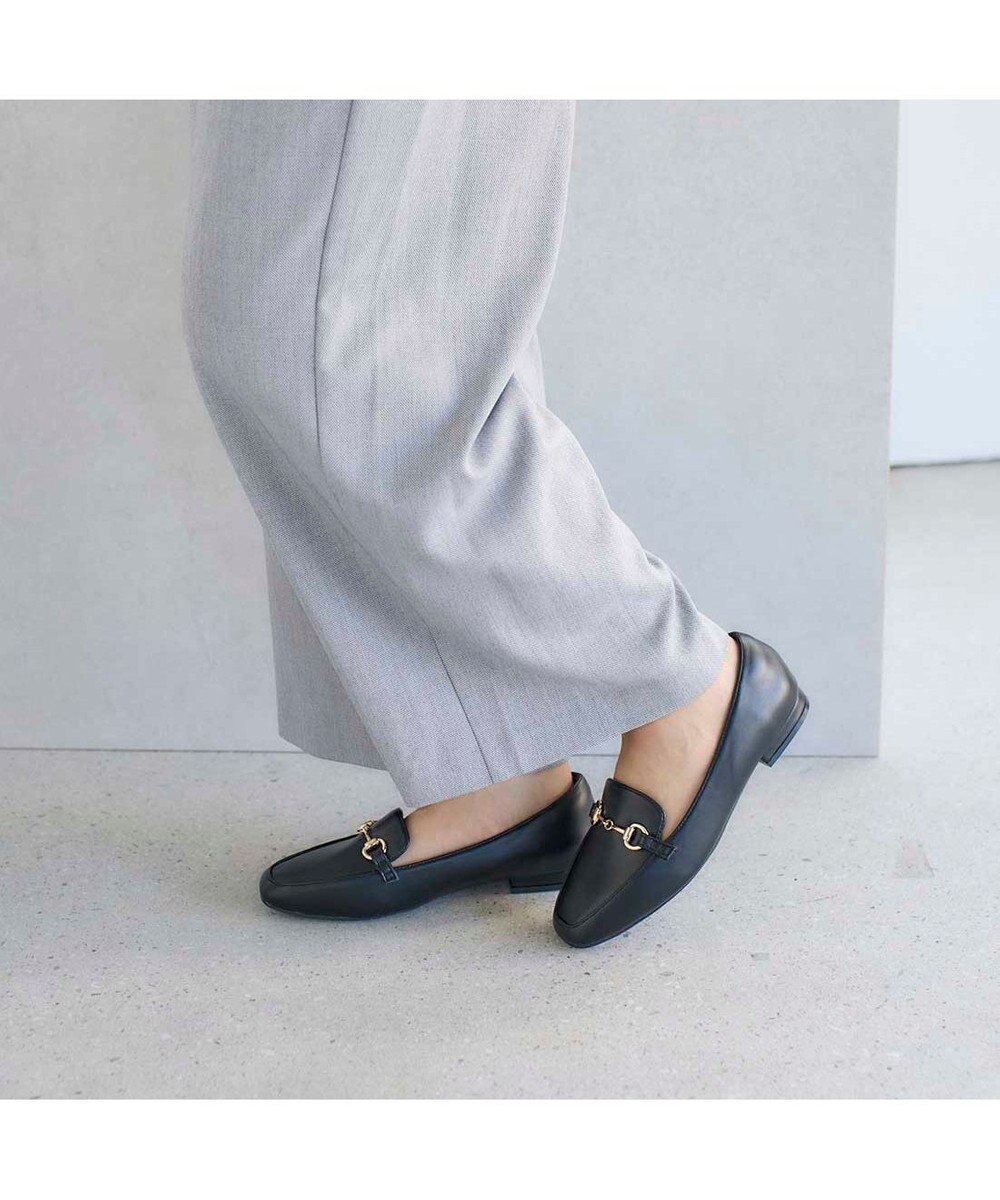 MODE ET JACOMO <noyau>スクエアトゥビット付きヒールローファー 