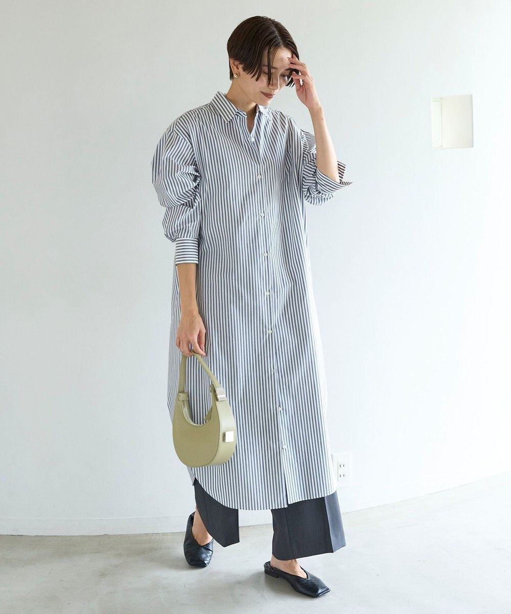 UNFILO イージーケア シャツワンピース 