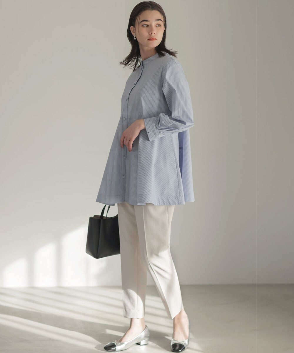 組曲 S 【前後着用可】コンパクトシャーティング チュニックブラウス 