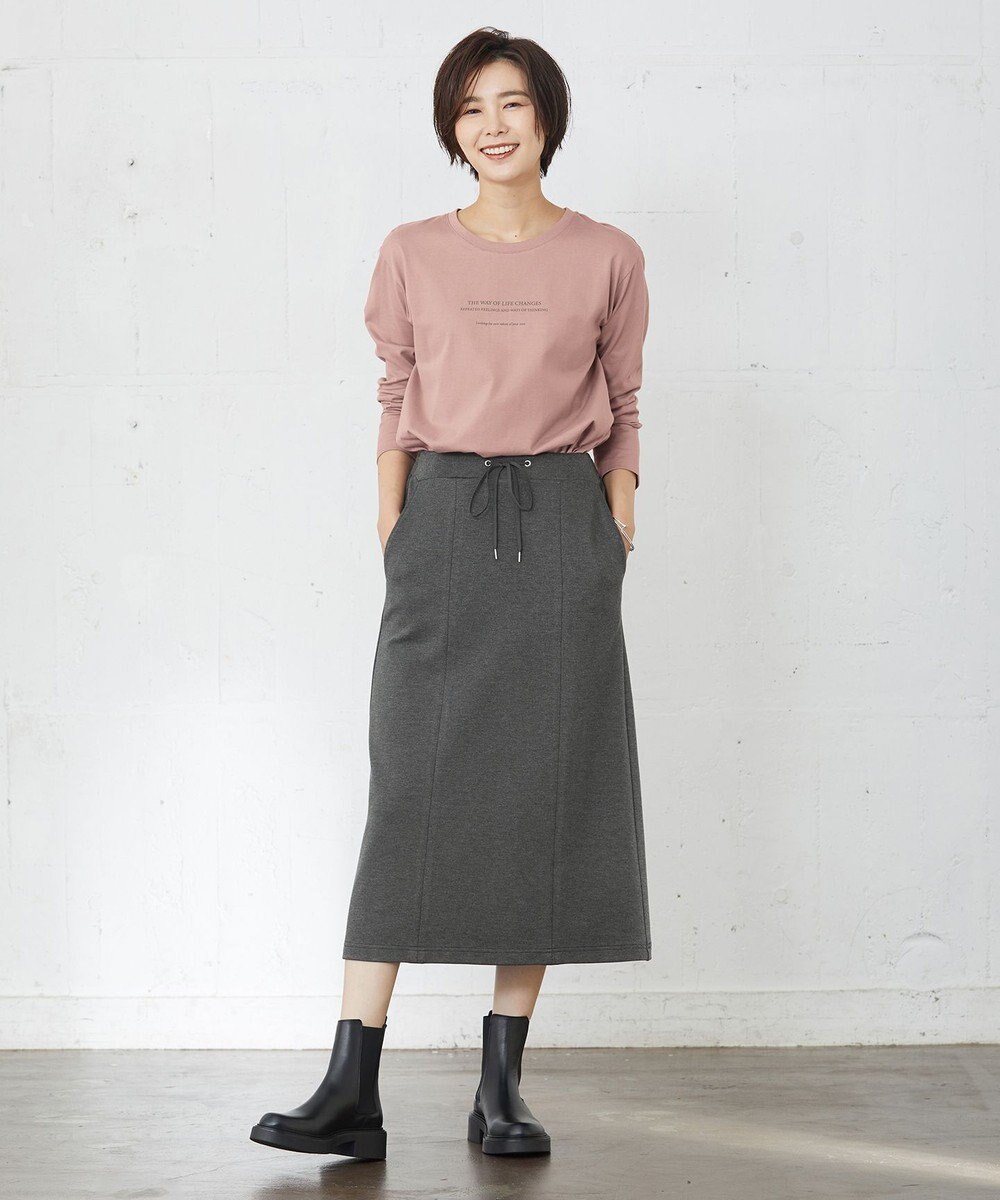 J.PRESS LADIES 【洗える】デュアルウォームポンチ スカート 