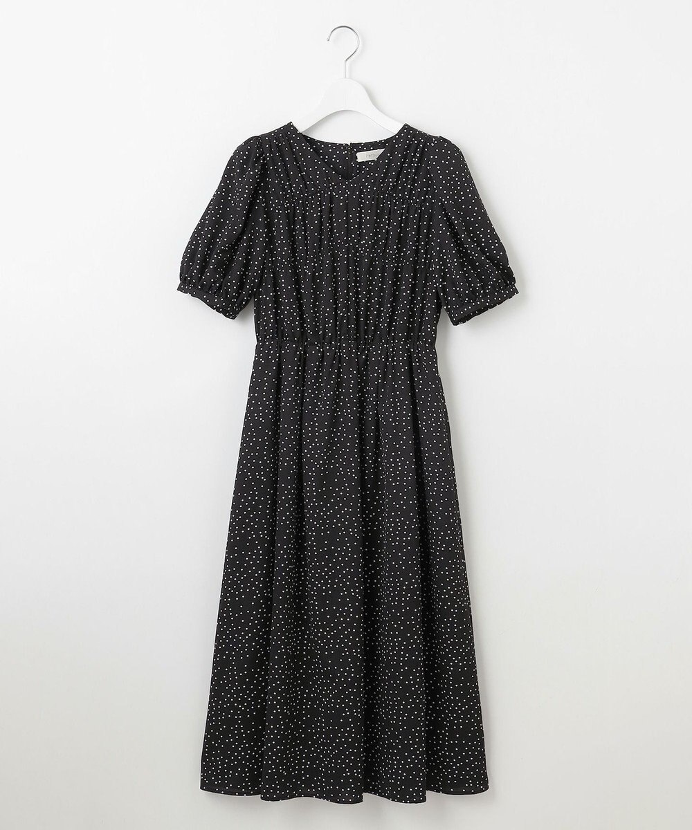 Feroux 【洗える】ギャザーデザインパフスリーブワンピース 