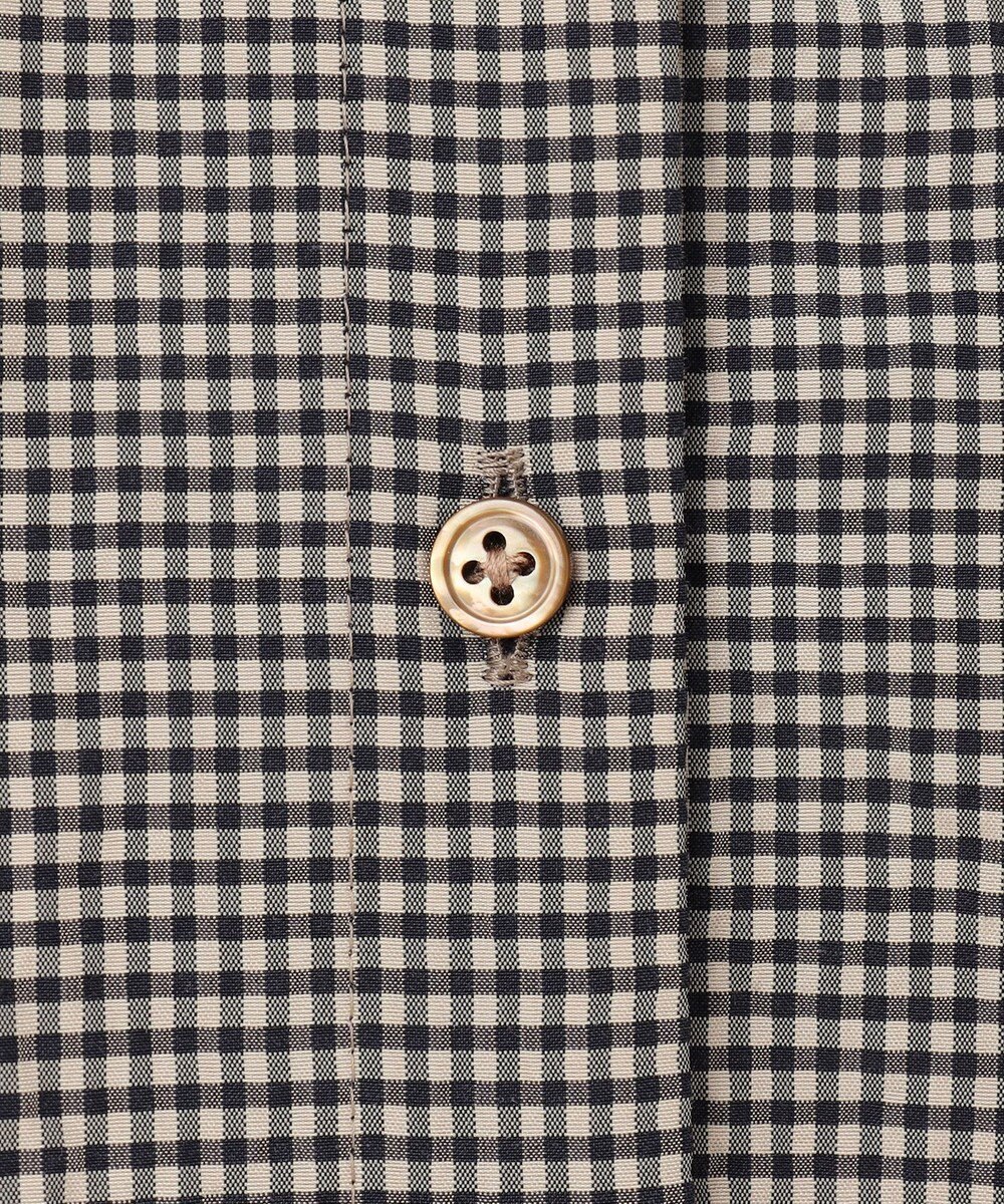 J.PRESS LADIES 【洗える】バイカラーギンガム&ストライプ ブラウス 