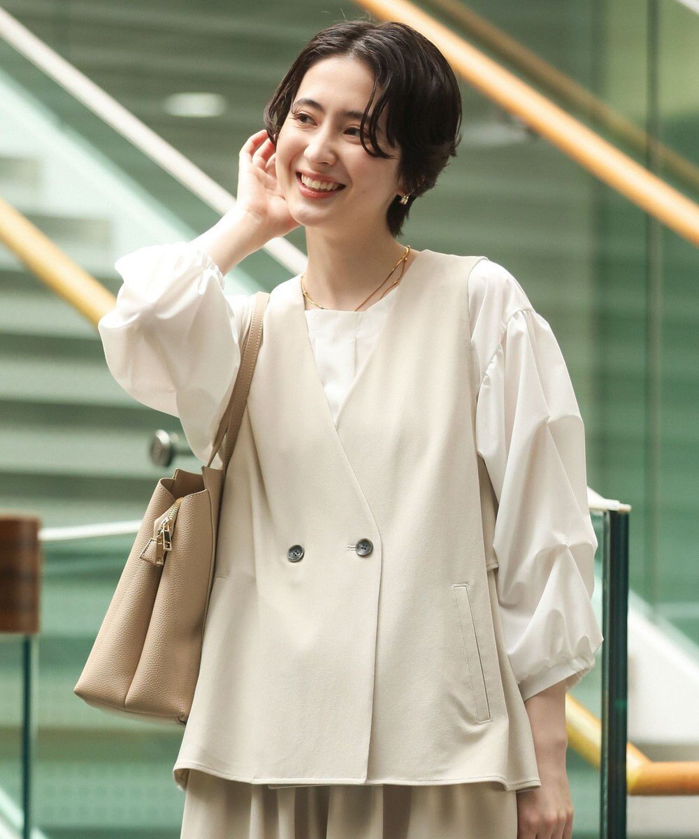 Green Parks イージーケアバックフリルジレ 