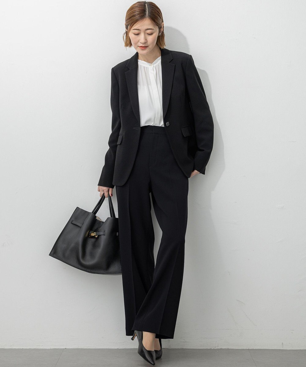 23区 【セットアップ対応/洗える】トリアセダブルジョーゼット テーラード ジャケット 