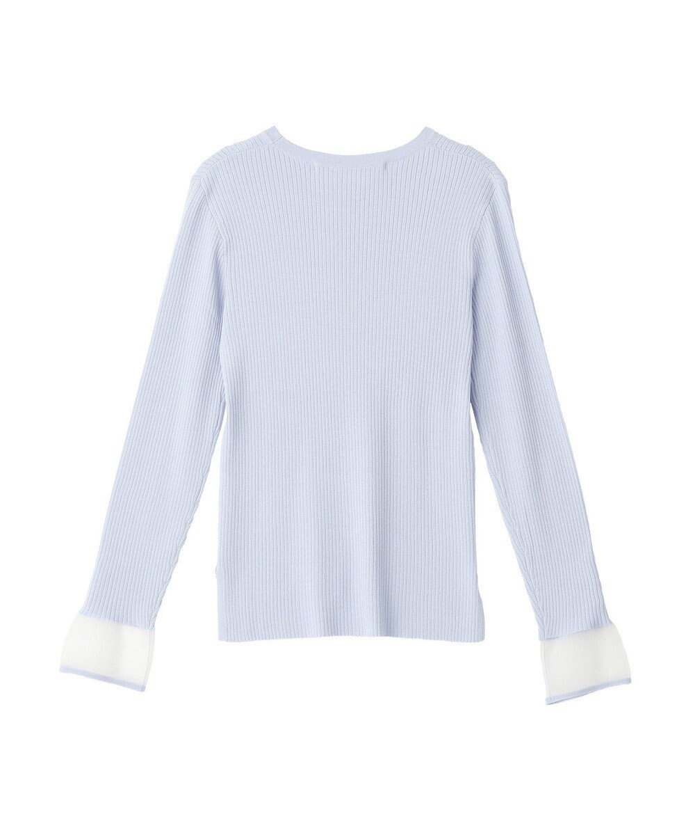 YECCA VECCA 袖口シアーリブニット 