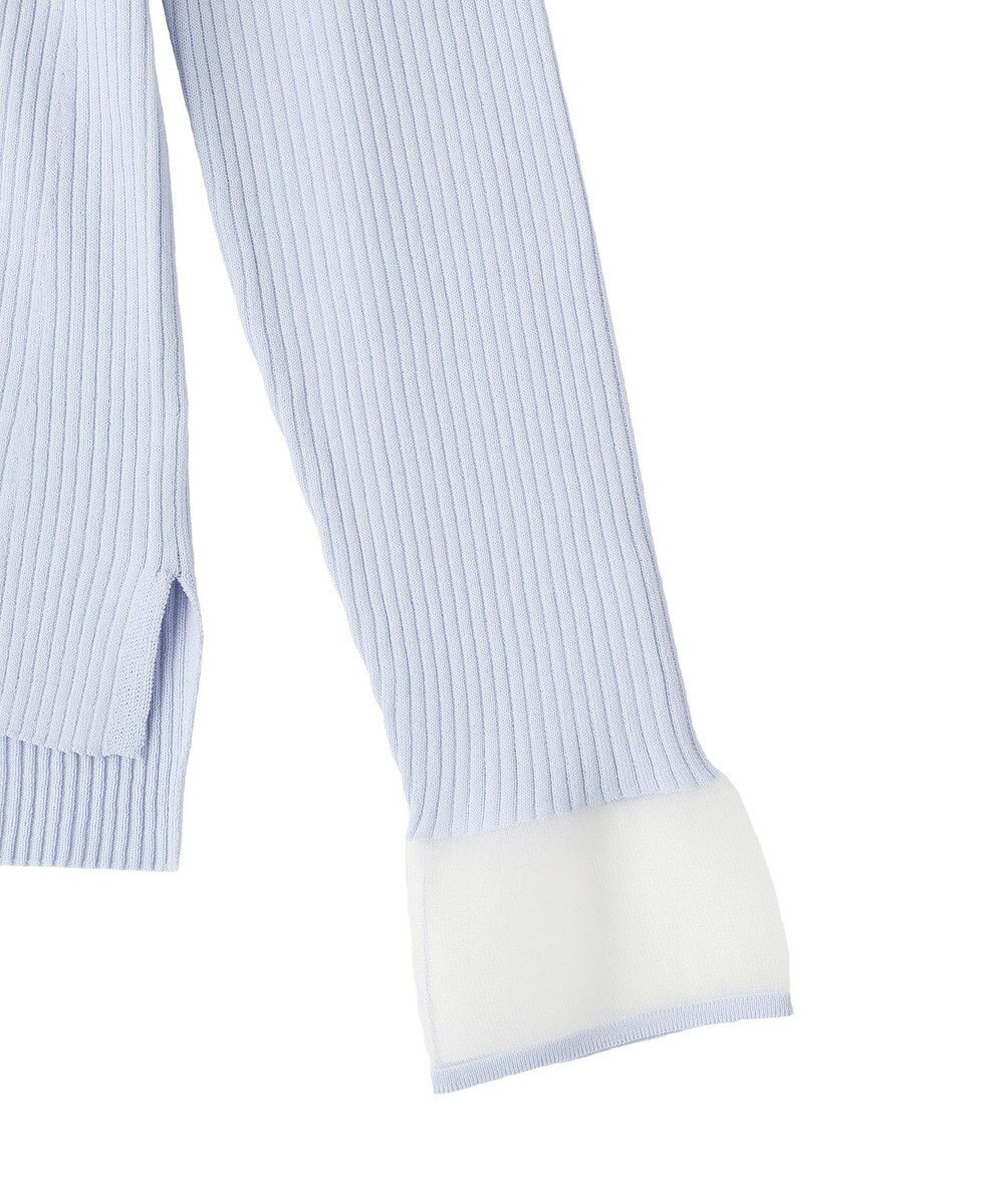 YECCA VECCA 袖口シアーリブニット 