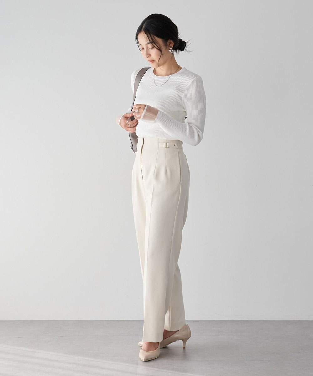 YECCA VECCA 袖口シアーリブニット 