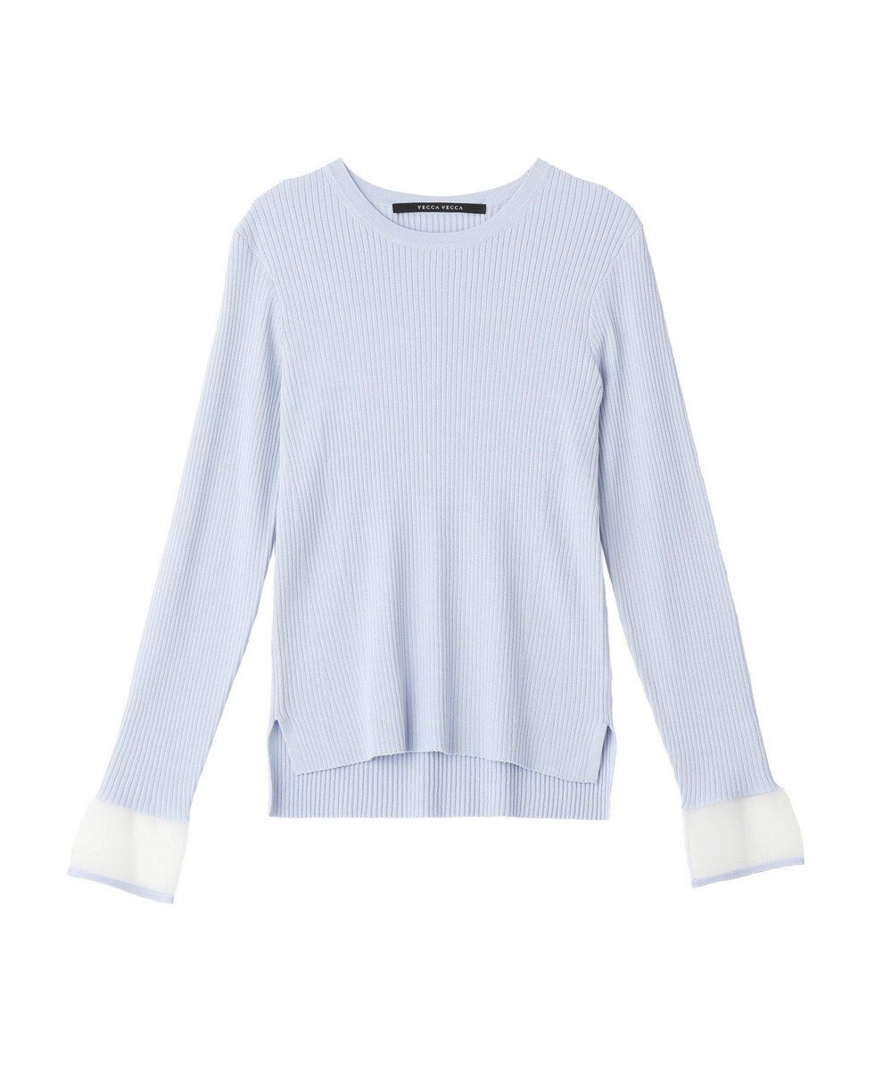 YECCA VECCA 袖口シアーリブニット 