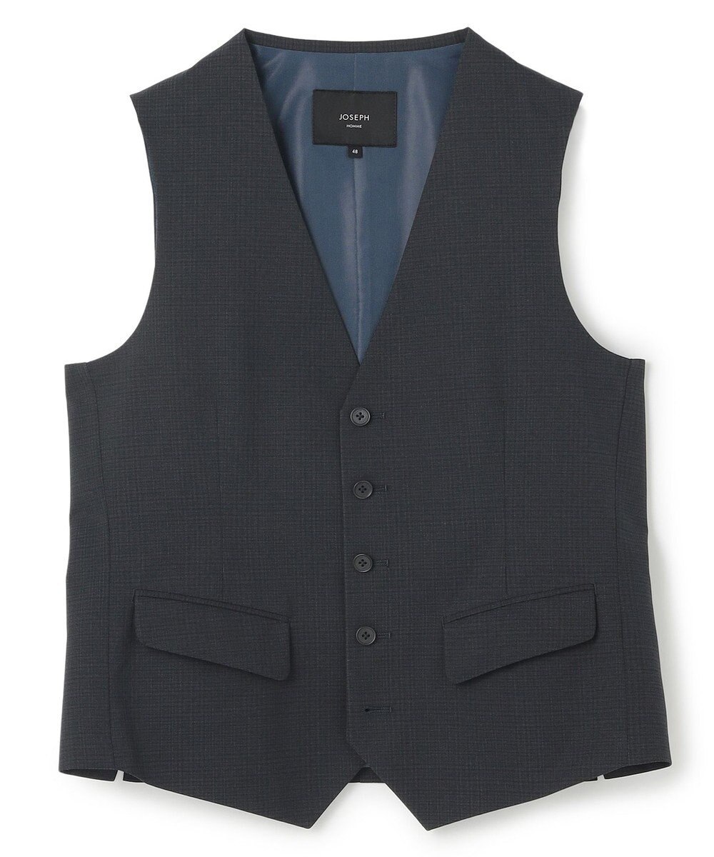 JOSEPH HOMME 新柄【洗える/ストレッチ/シワになりにくい/セットアップ対応可】クールドッツストレッチ ジレ 