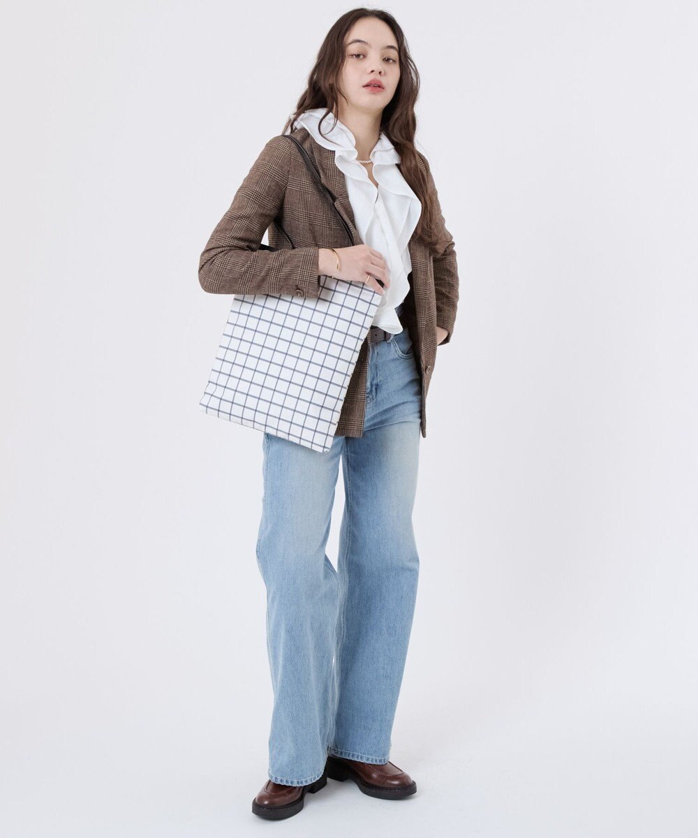 LeSportsac VERTICAL CITY TOTE/アップタウンモノチェック/ブラック 