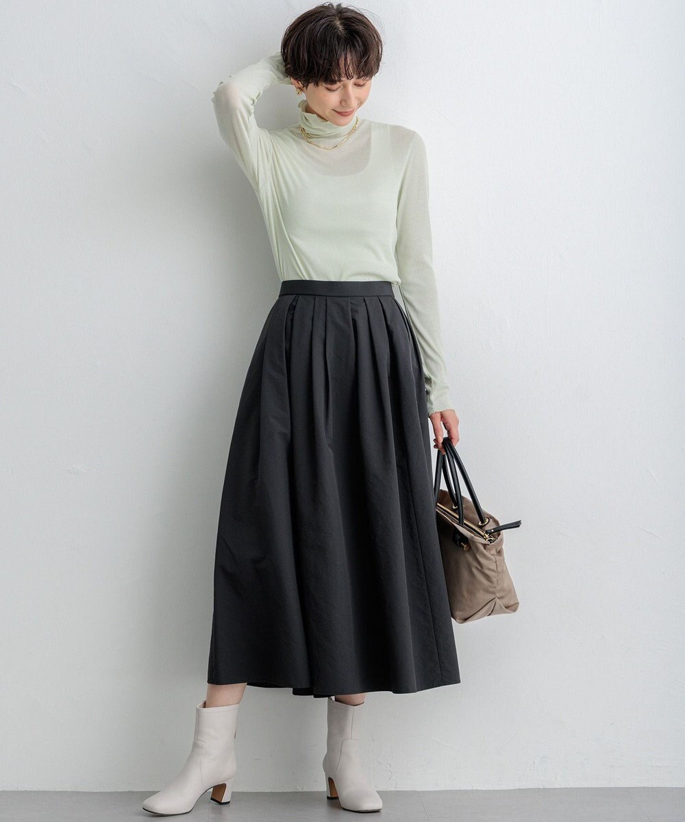 23区 【SLOW/一部店舗限定】新色追加！シアーリブロンTEE タートルネック カットソー 