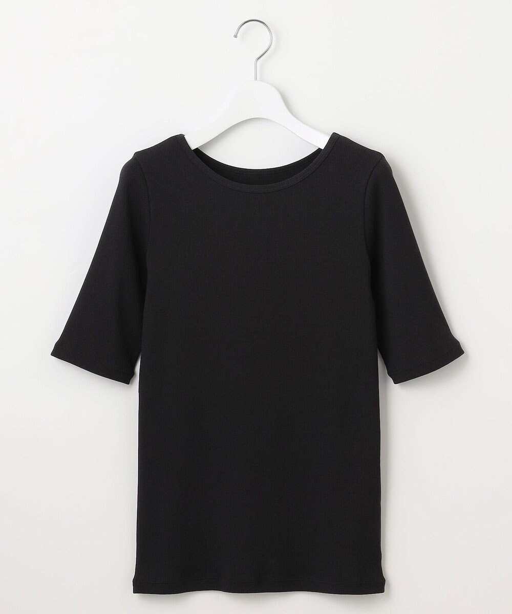 自由区 【洗える】ソフトリブ5分袖 Tシャツ 