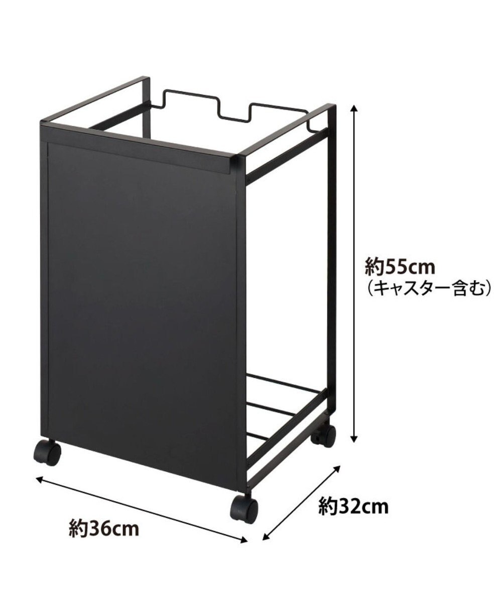 tower 目隠し分別ダストワゴン タワー 2分別  ブラック 