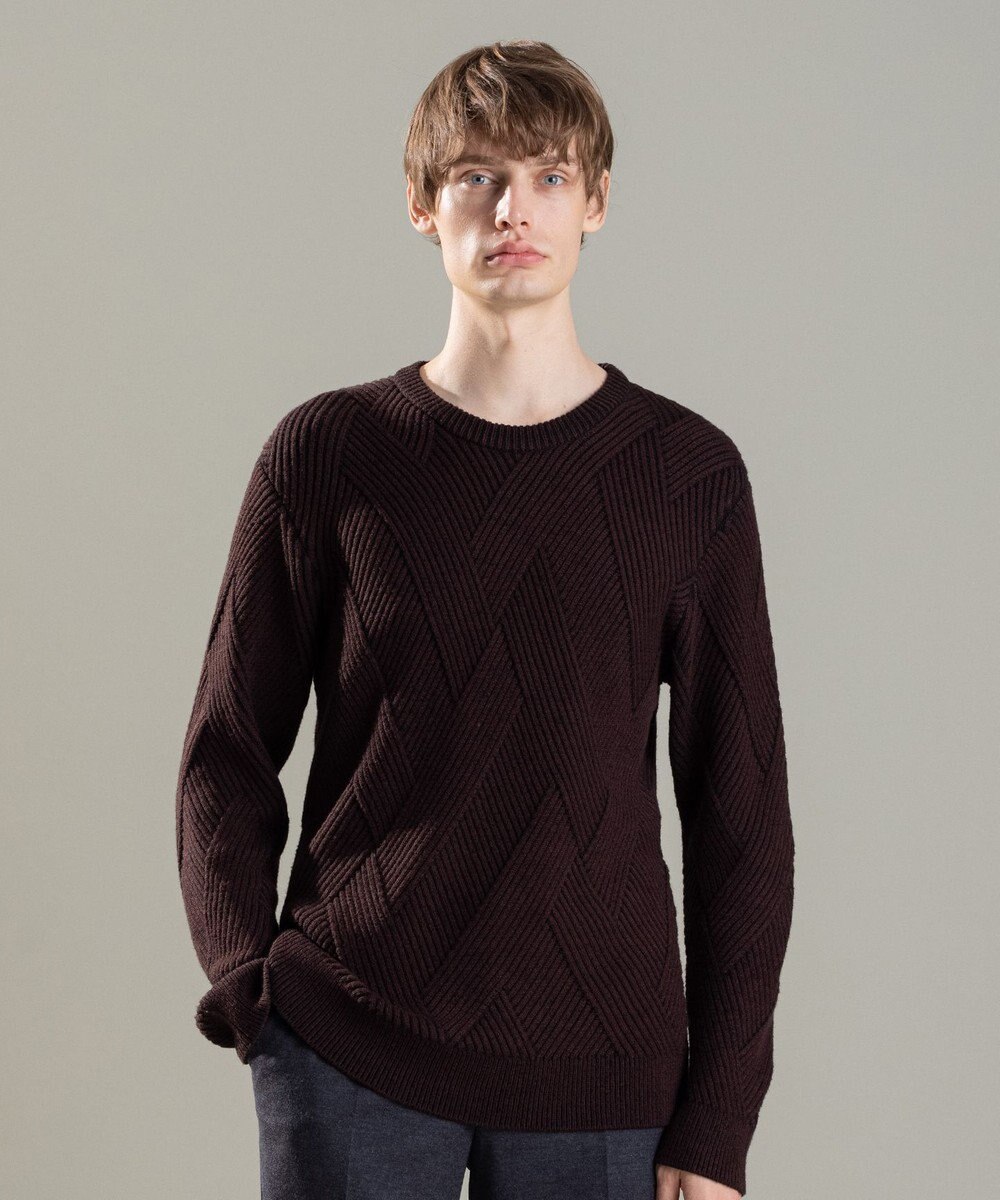 JOSEPH HOMME ビッグジオメトリージャガード　クルーネック 