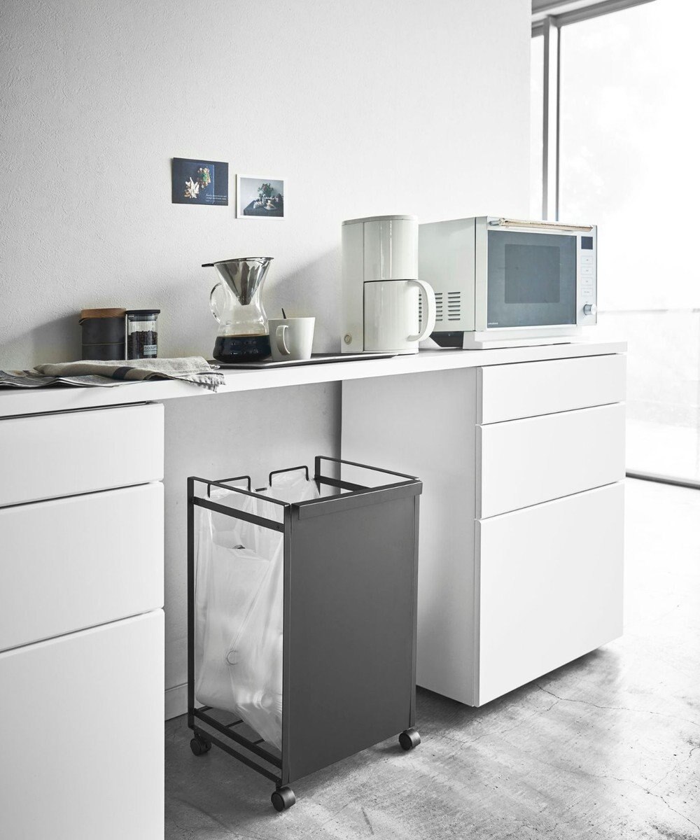 tower 目隠し分別ダストワゴン タワー 2分別  ブラック 