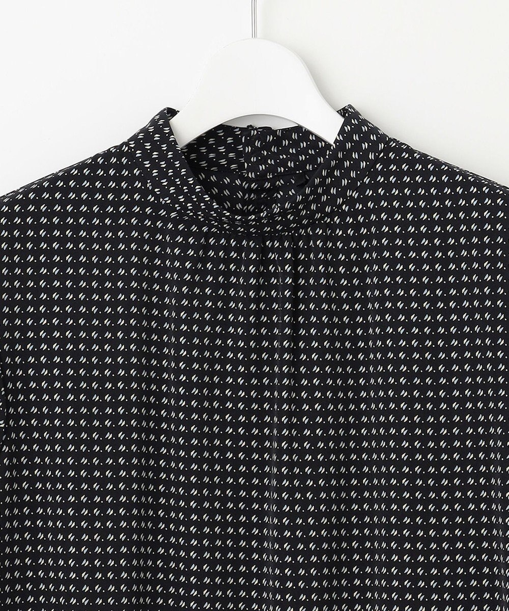 J.PRESS LADIES 【洗える】ポリエステルスエード変形ドットプリント ブラウス 