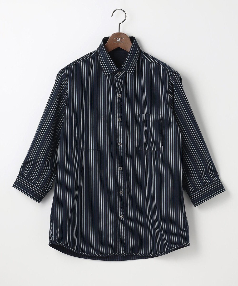 JOSEPH ABBOUD 【2WAY・リバーシブル・七分袖】リバーシブルストライプ シャツ 