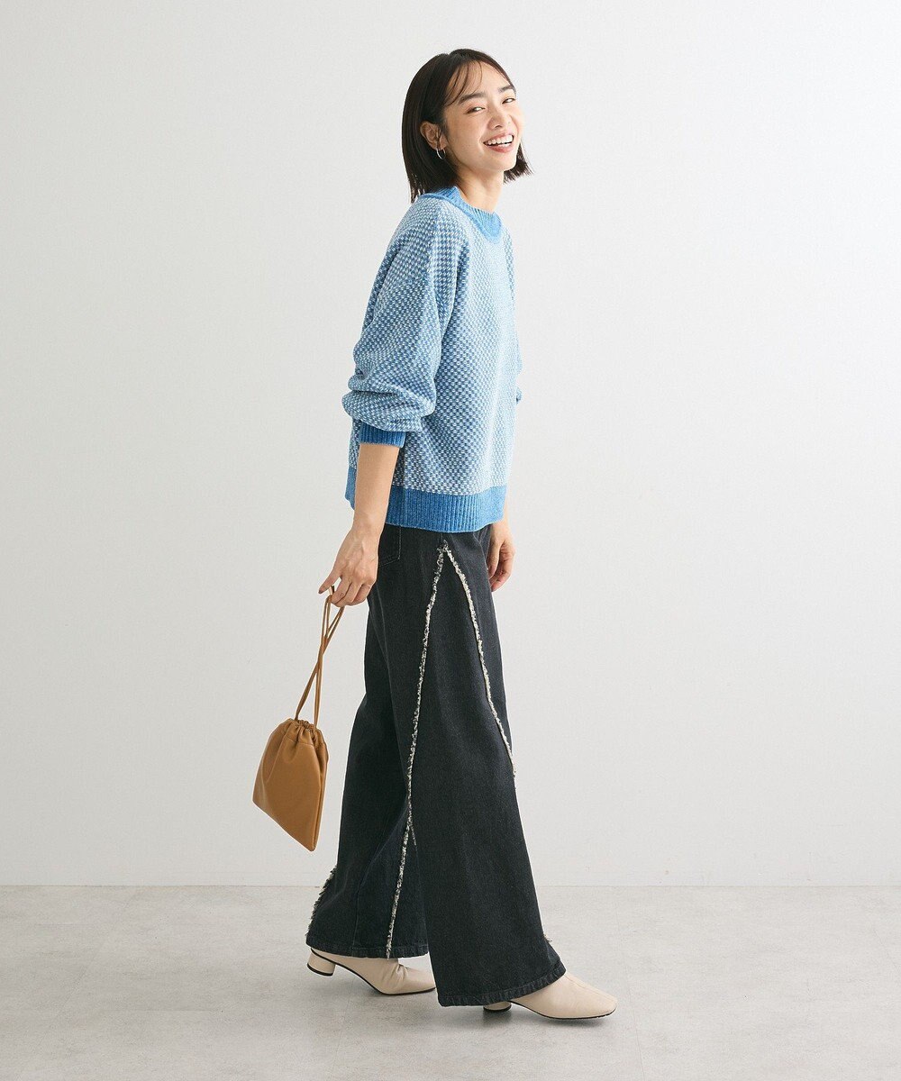 Green Parks ベロアモールモックネックニットプルオーバー 