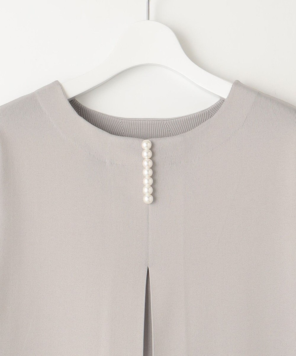 自由区 S 【前後着用可・洗える】パールディティールニット ワンピース 