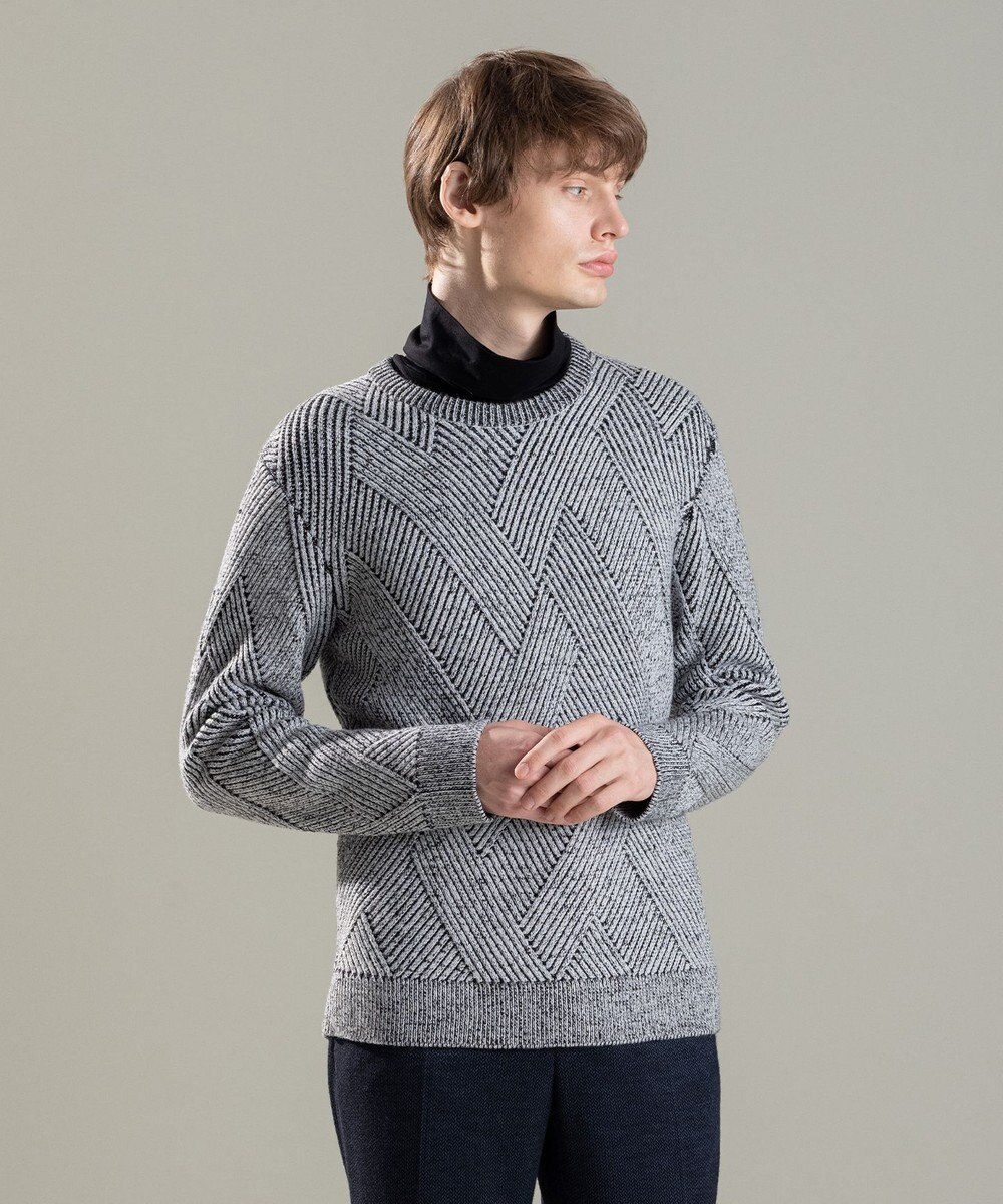 JOSEPH HOMME ビッグジオメトリージャガード　クルーネック 